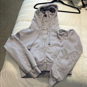 John Galt Light Blue Cropped Hoodie